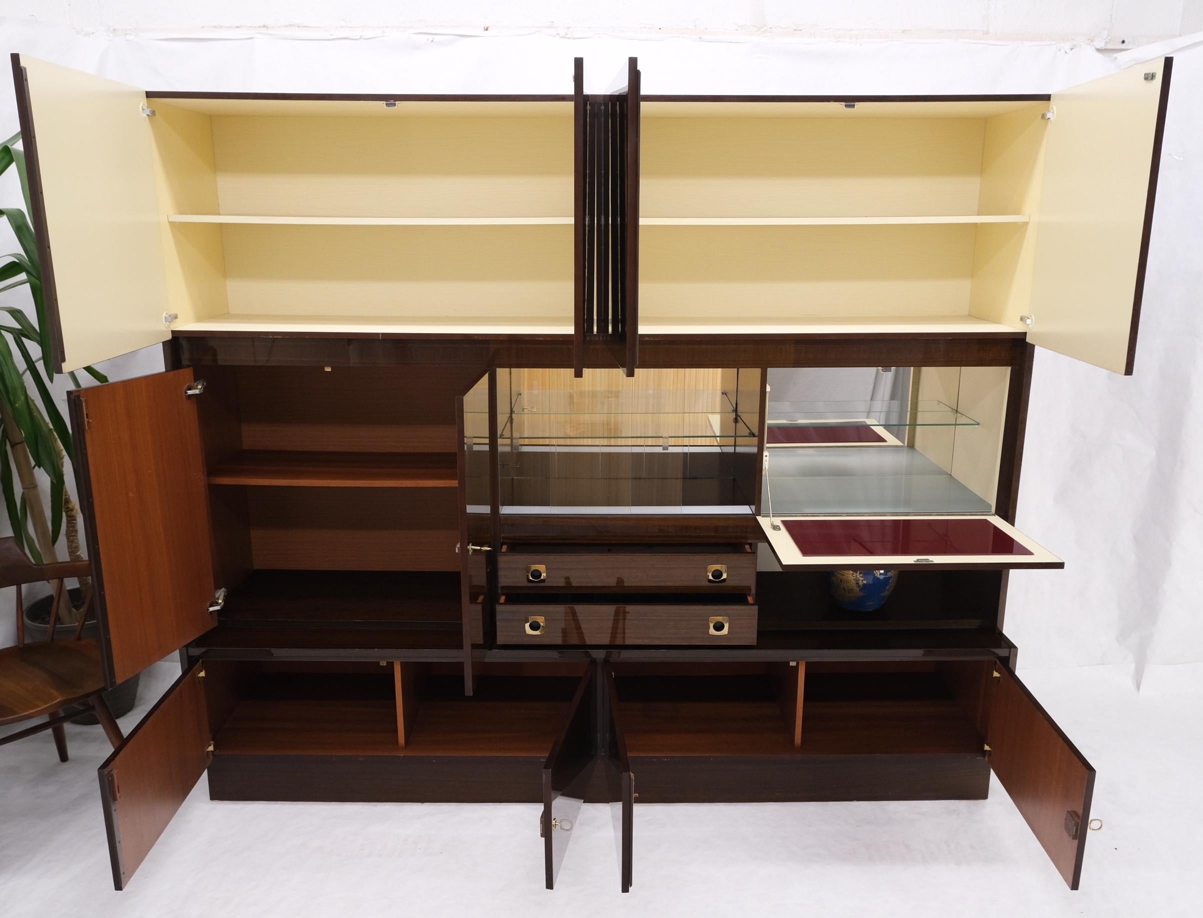 Large German Deco Mid Century Modern Lacquered Wall Unit Multi Use Cabinet NICE! For Sale 12