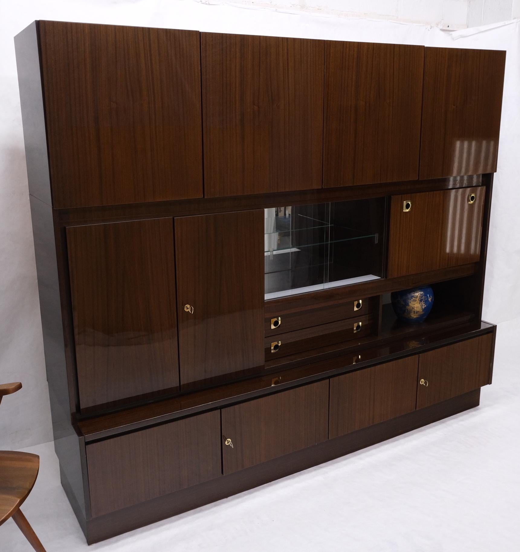 Mid-Century Modern Large German Deco Mid Century Modern Lacquered Wall Unit Multi Use Cabinet NICE! For Sale