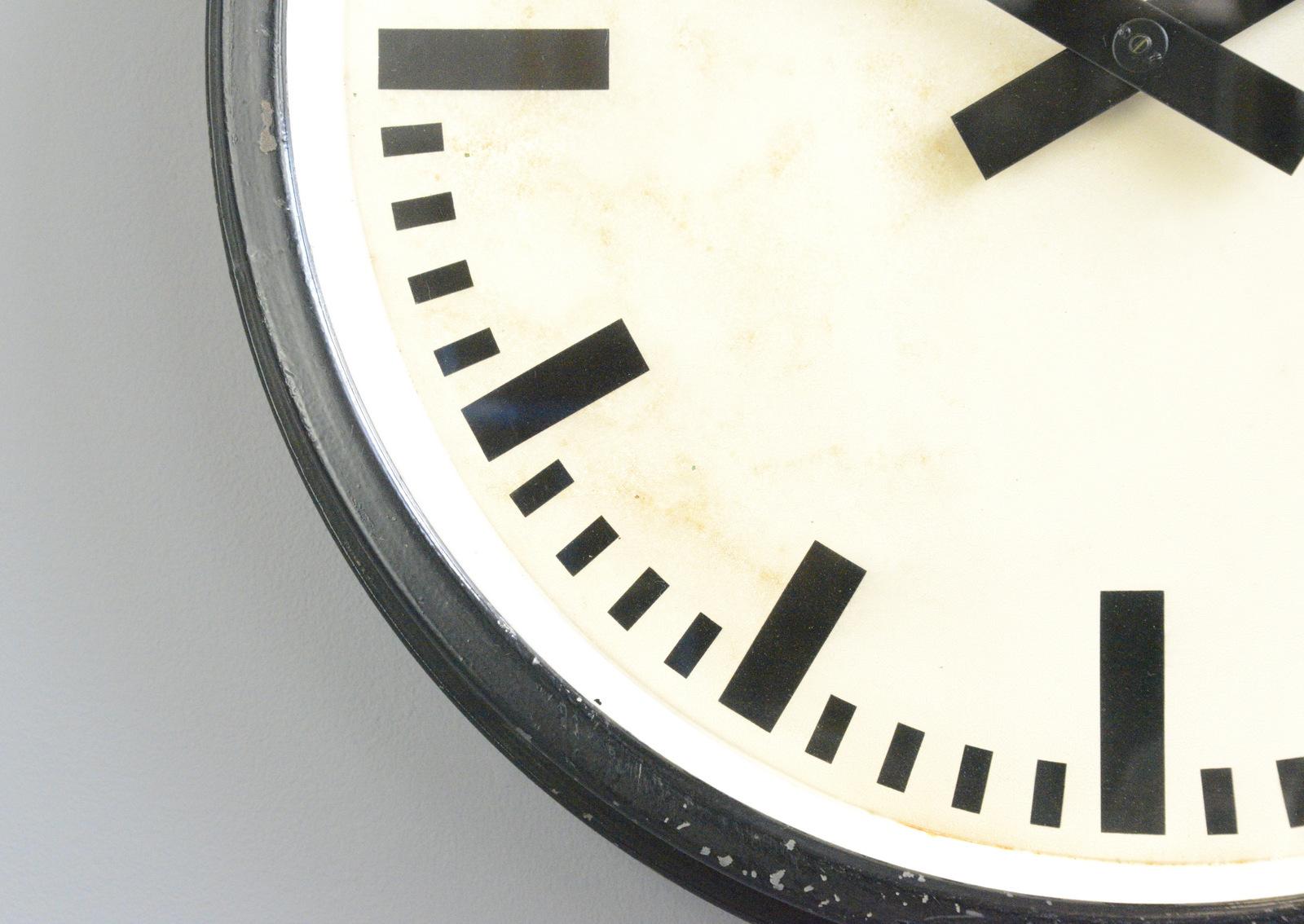 Bauhaus Large German Factory Clock, Circa 1950s