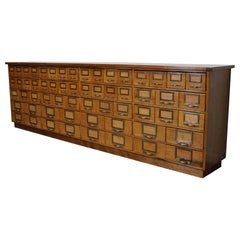 Large German Industrial Beech and Oak Apothecary Cabinet, Mid-20th Century Large German Industrial Beech and Oak Apothecary Cabinet, Mid-20th Century