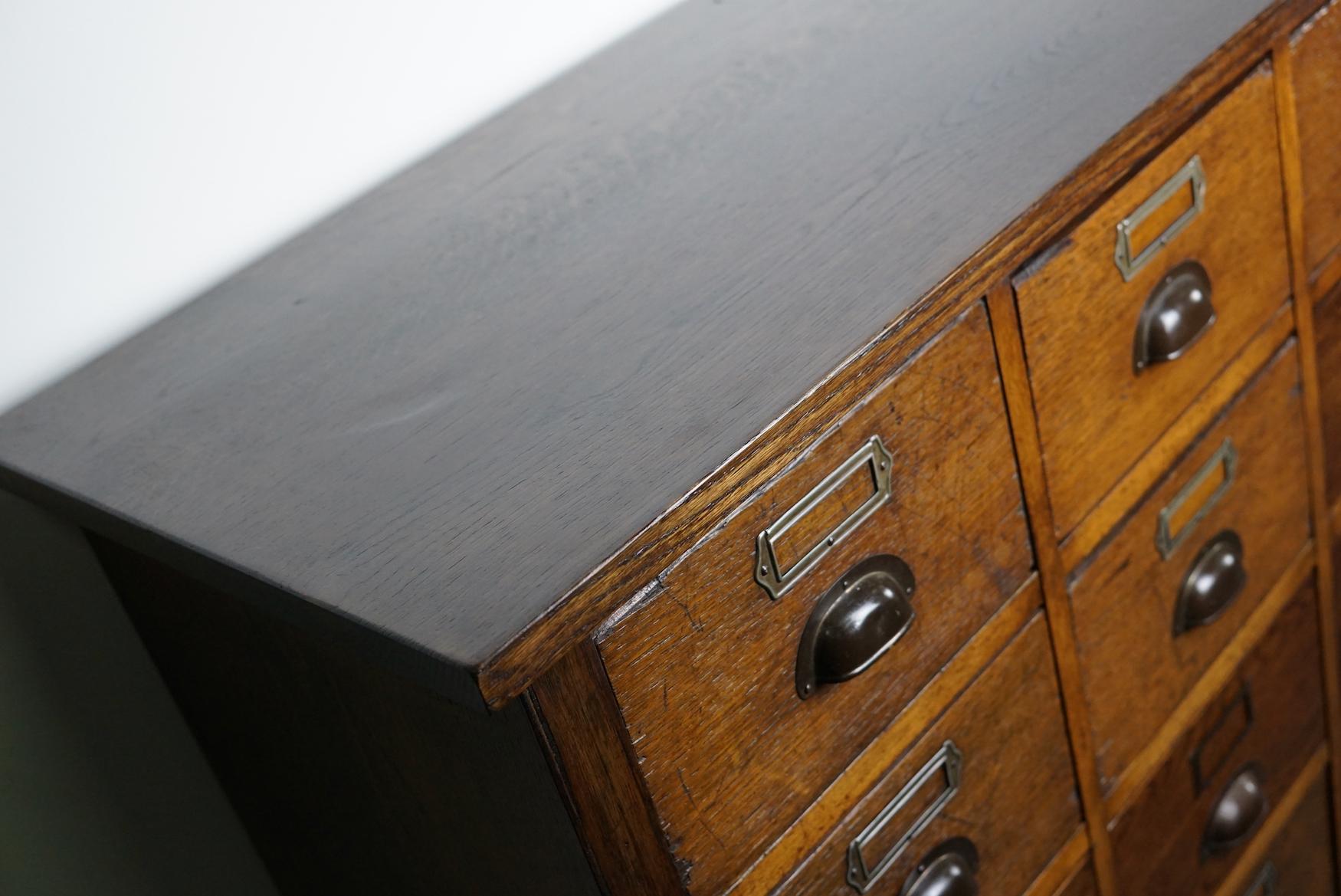 Large German Industrial Oak Apothecary Cabinet / Bank of Drawers, 1930s 7