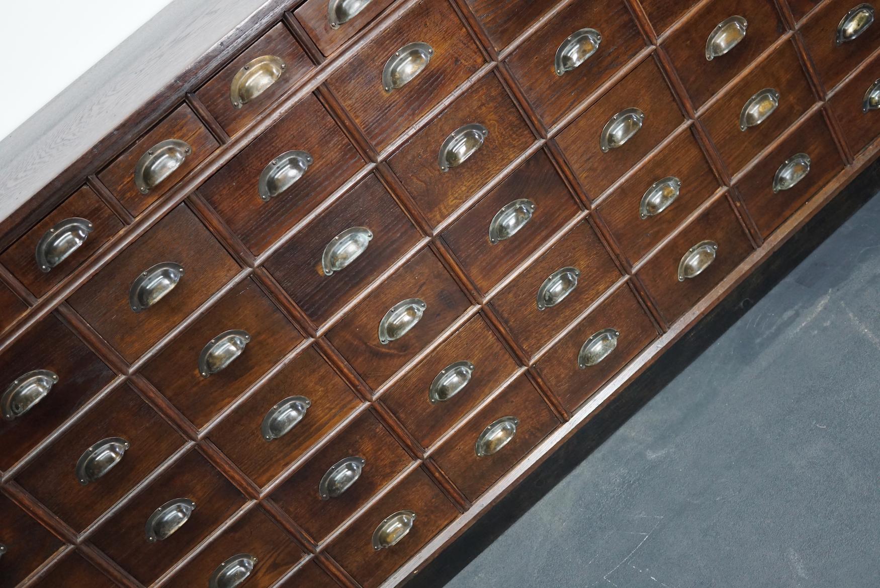 Large German Industrial Oak Apothecary Cabinet, Early-20th Century 7