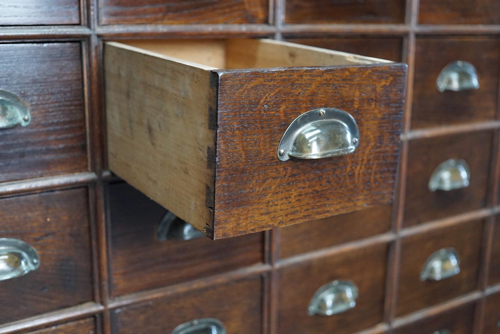 Large German Industrial Oak Apothecary Cabinet, Early-20th Century 8