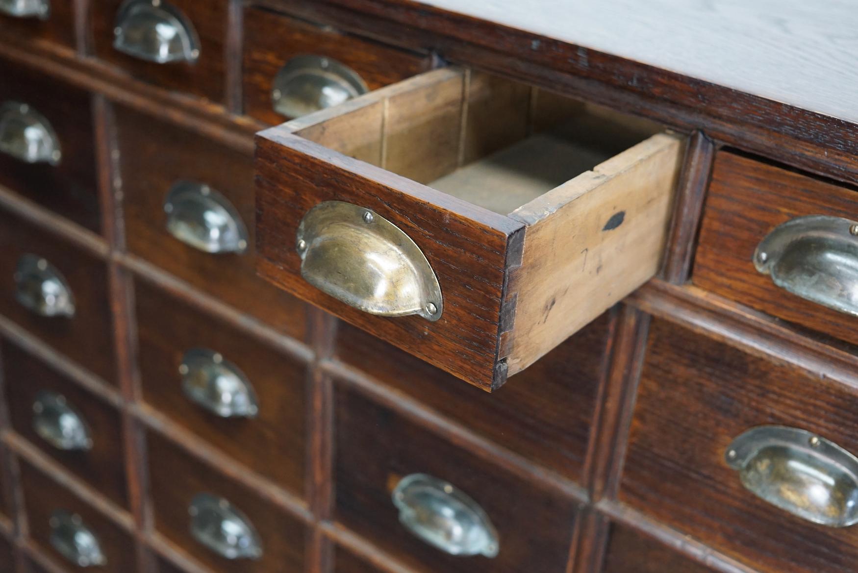 Large German Industrial Oak Apothecary Cabinet, Early-20th Century 12