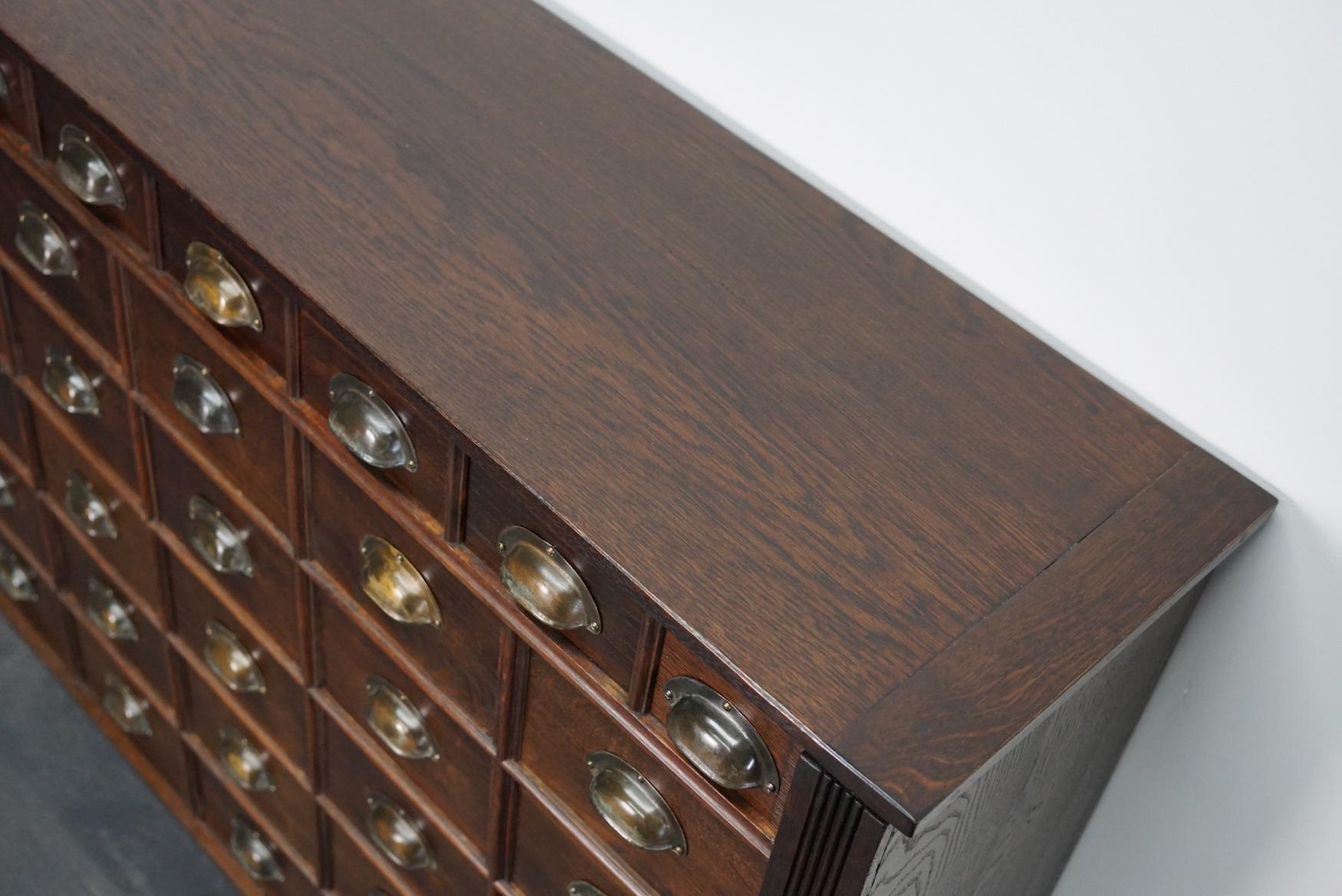 Large German Industrial Oak Apothecary Cabinet, Early-20th Century 13