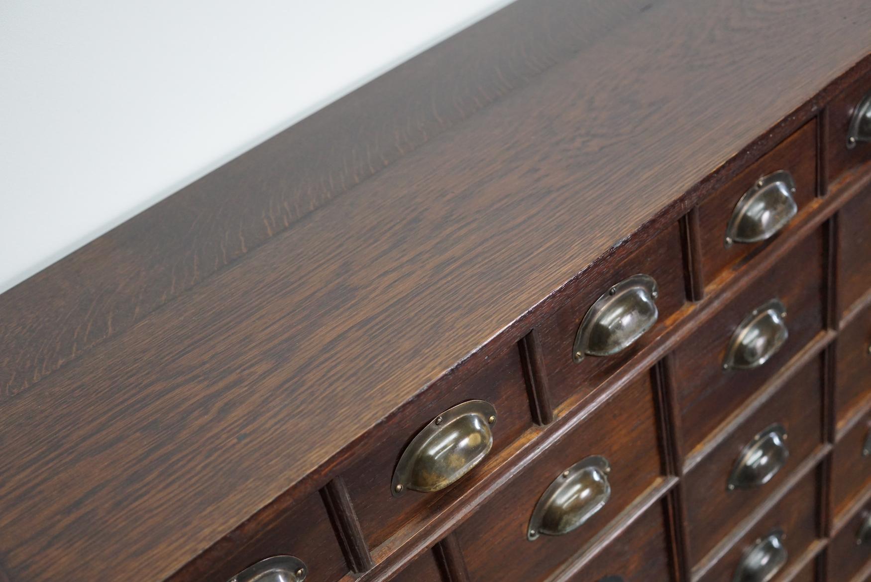 Large German Industrial Oak Apothecary Cabinet, Early-20th Century 5