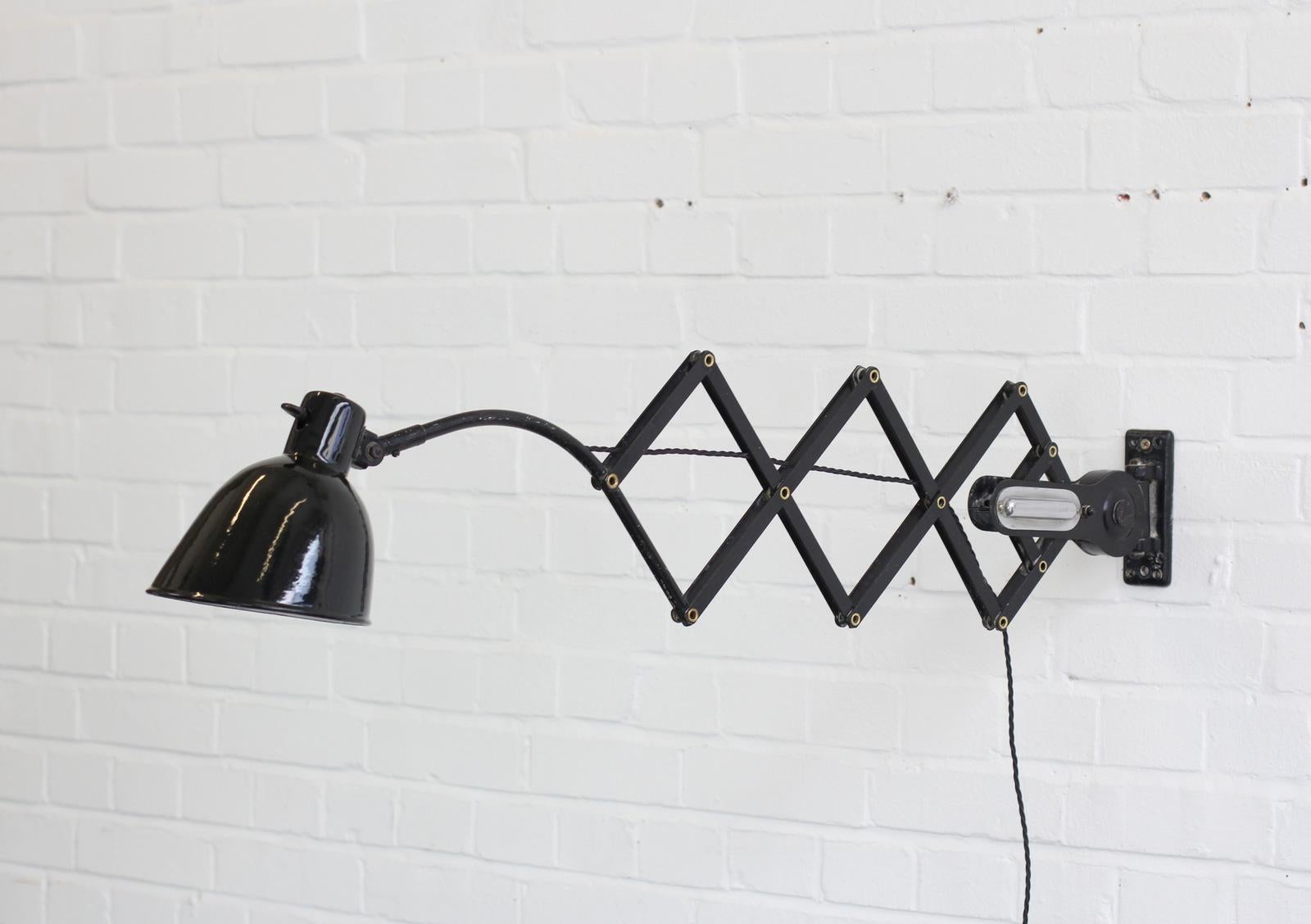 Large German Industrial Scissor Lamp, circa 1930s 2