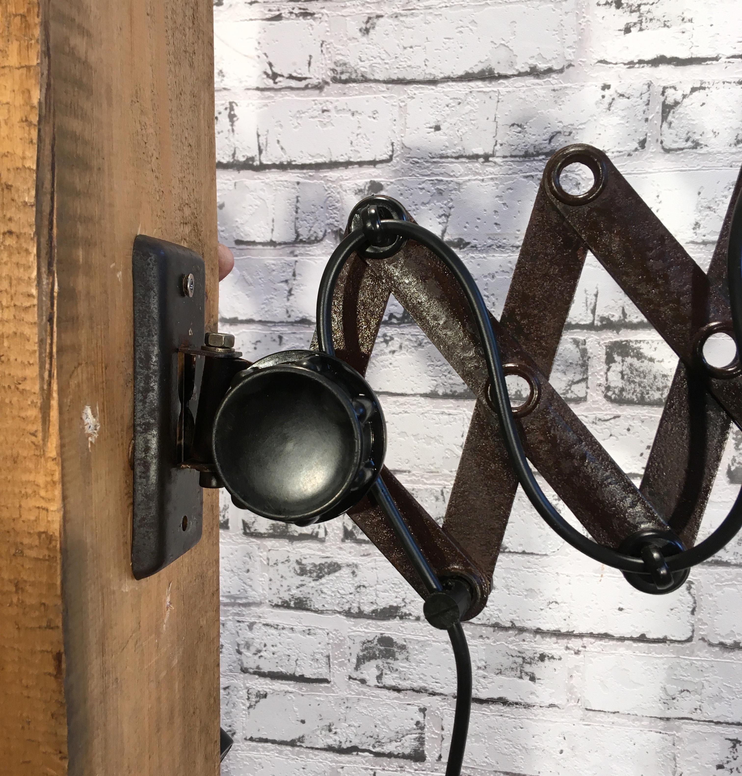 Large German Industrial Scissor Wall Lamp from Helion, 1930s 2