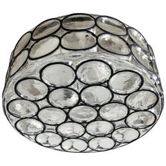 Large German Blown Glass Ceiling or Wall Light Flush Mount, 1960s
