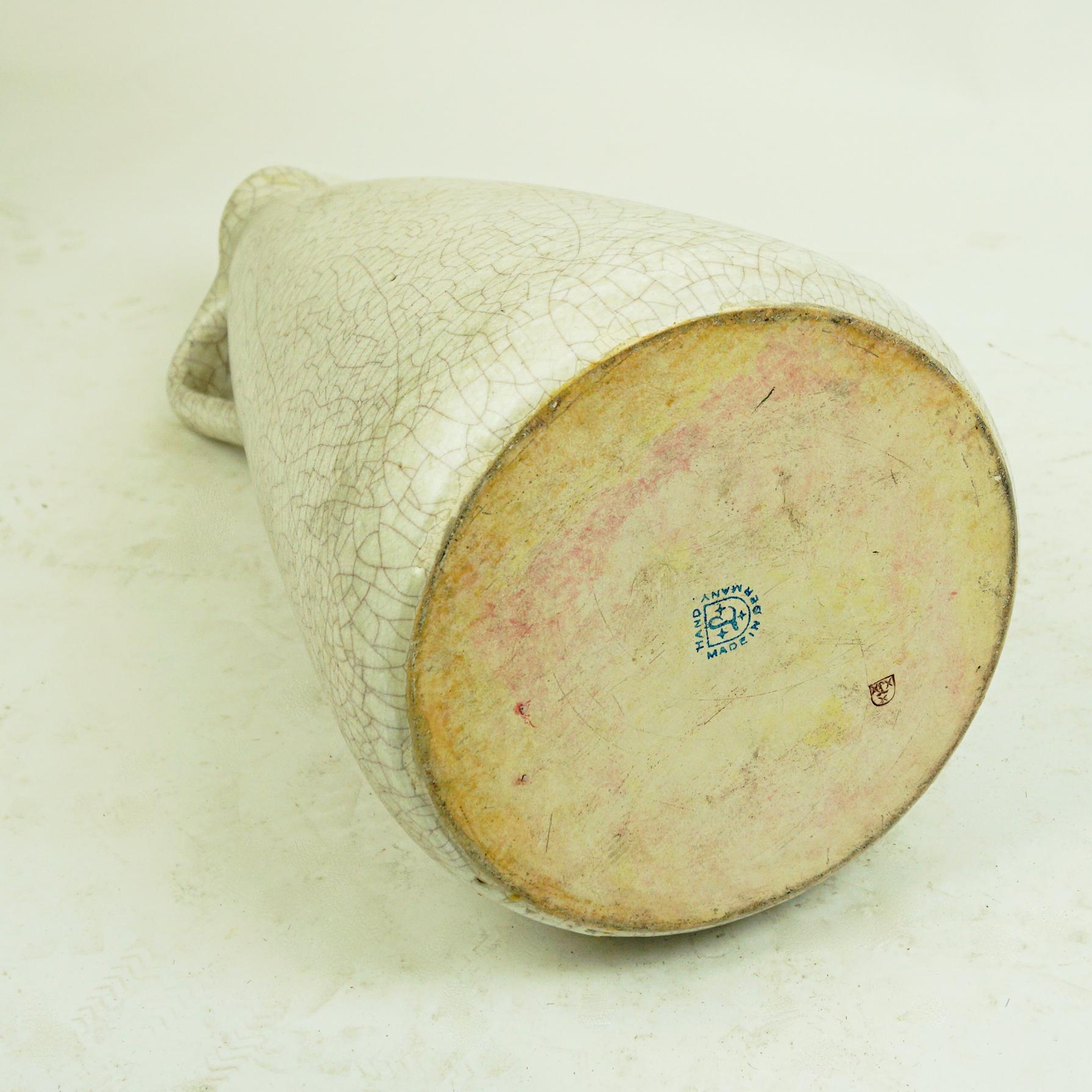 Große deutsche Bodenvase aus weißer Keramik aus der Mitte des Jahrhunderts (Moderne der Mitte des Jahrhunderts) im Angebot