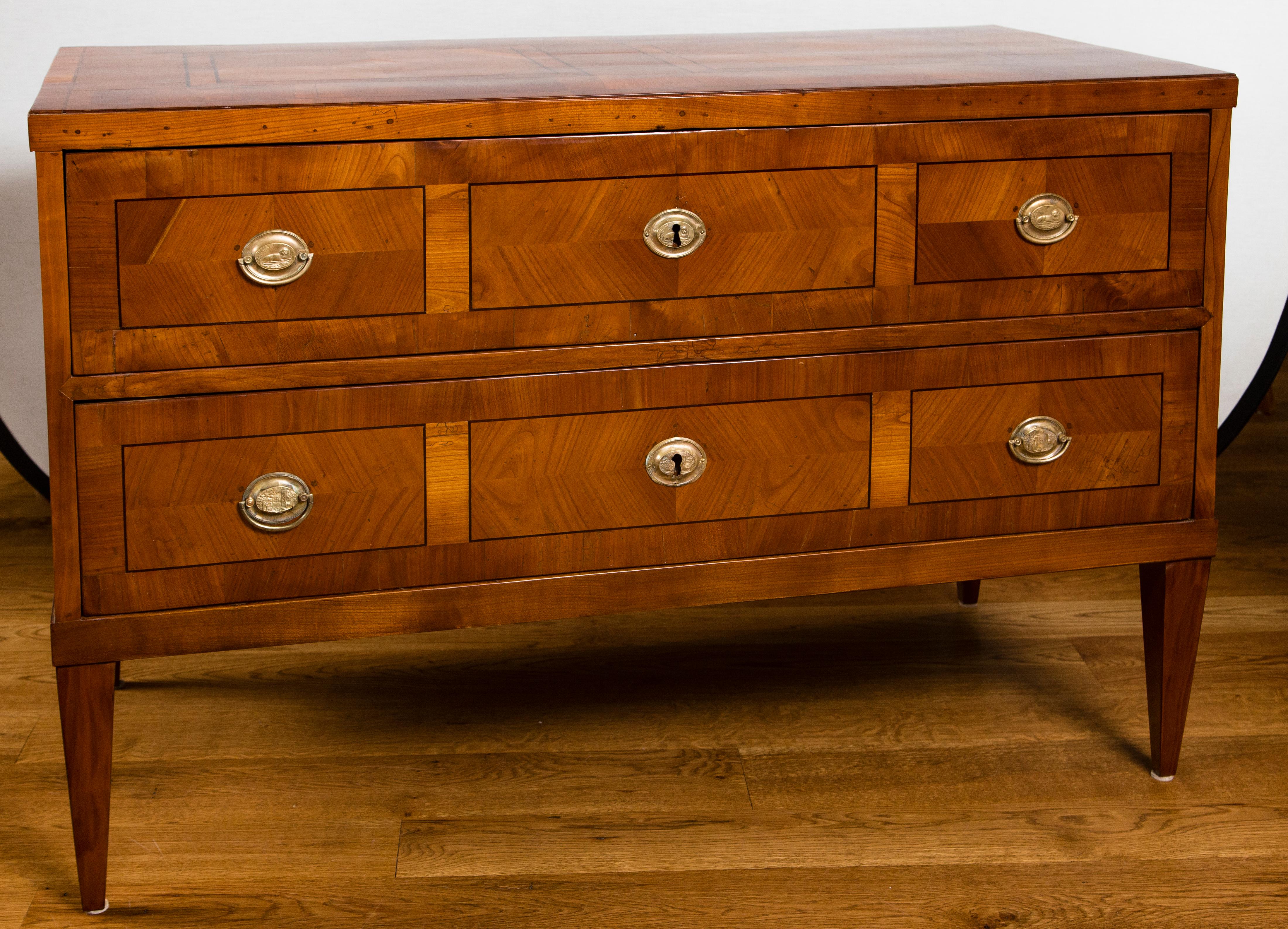 Large German Neoclassical Chest of Drawers In Excellent Condition In Westport, CT