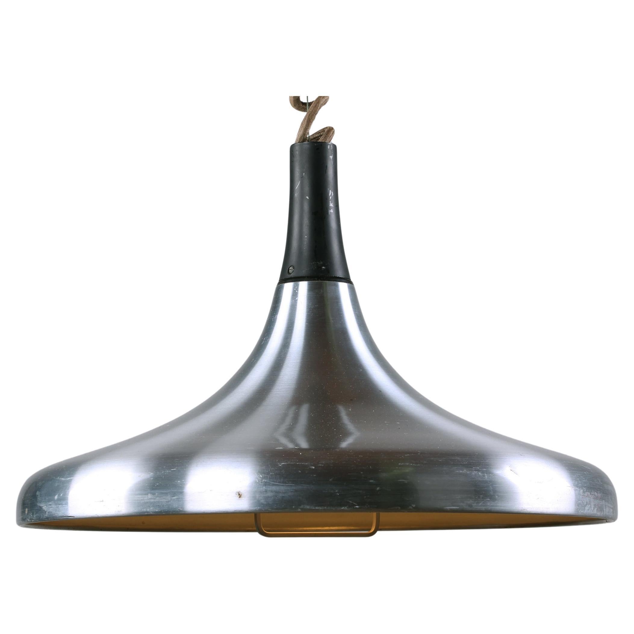 Grande lampada a sospensione tedesca in metallo cromato, modello Tulip di Erco 1960. in vendita