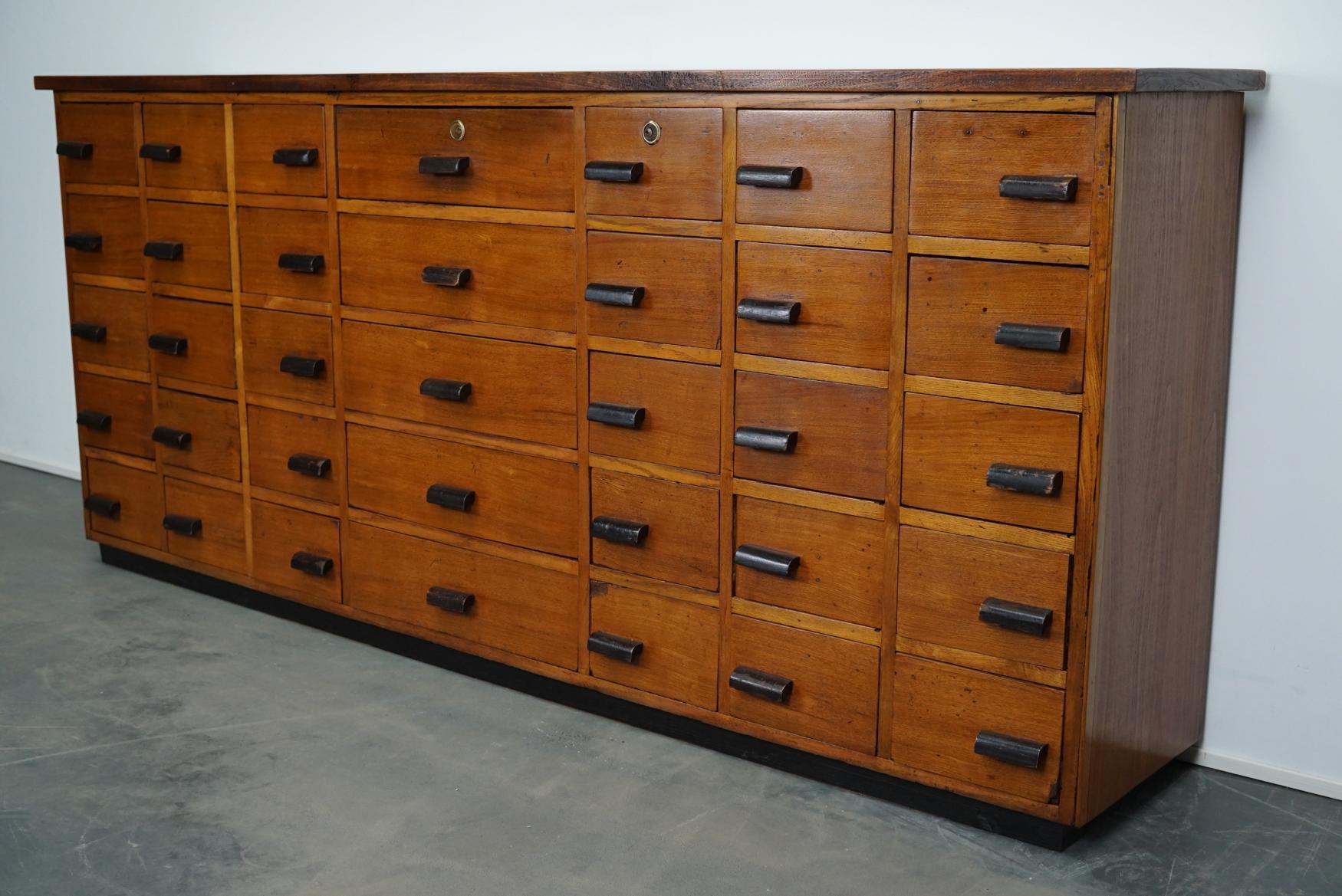 Large German Pine or Oak Apothecary Cabinet, 1940s 9