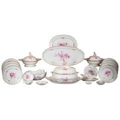 Antique Large German Porcelain Dinner Service, Meissen, circa 1875