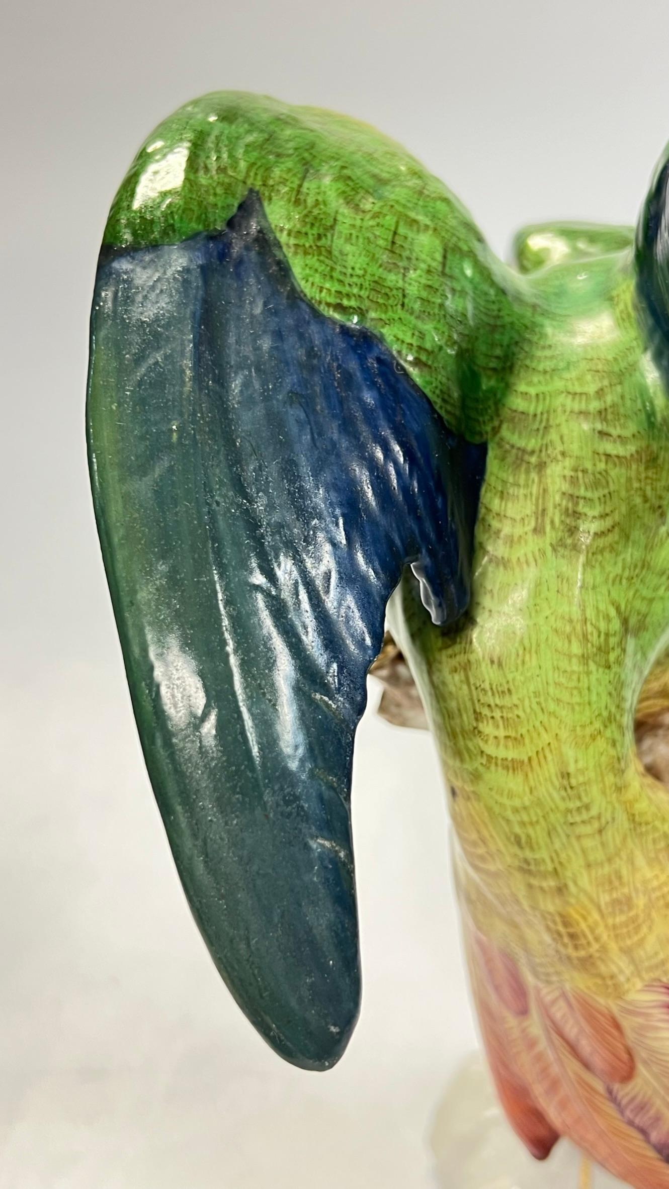 Large German Porcelain Parrot Figurine 10