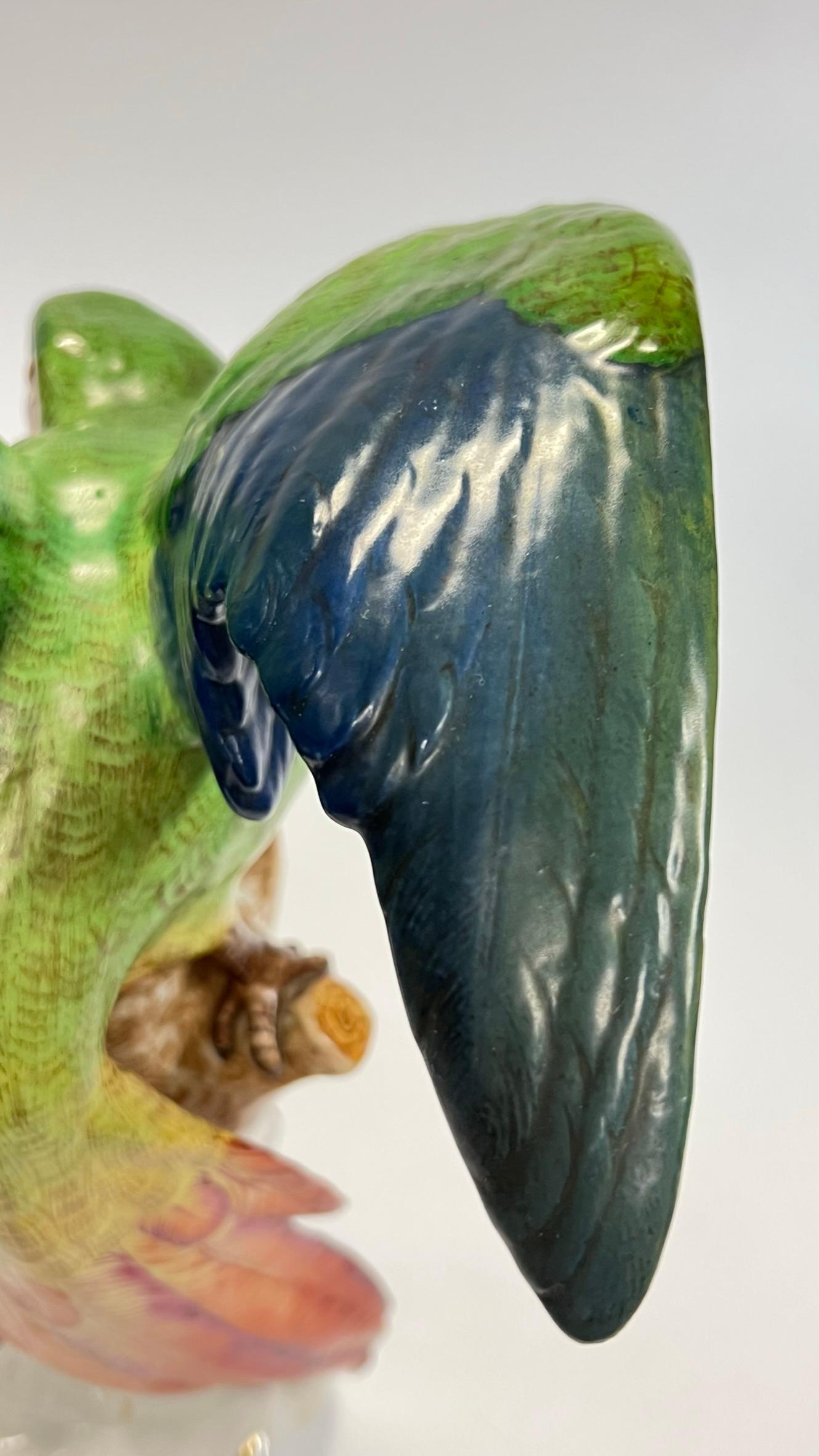 Large German Porcelain Parrot Figurine 11