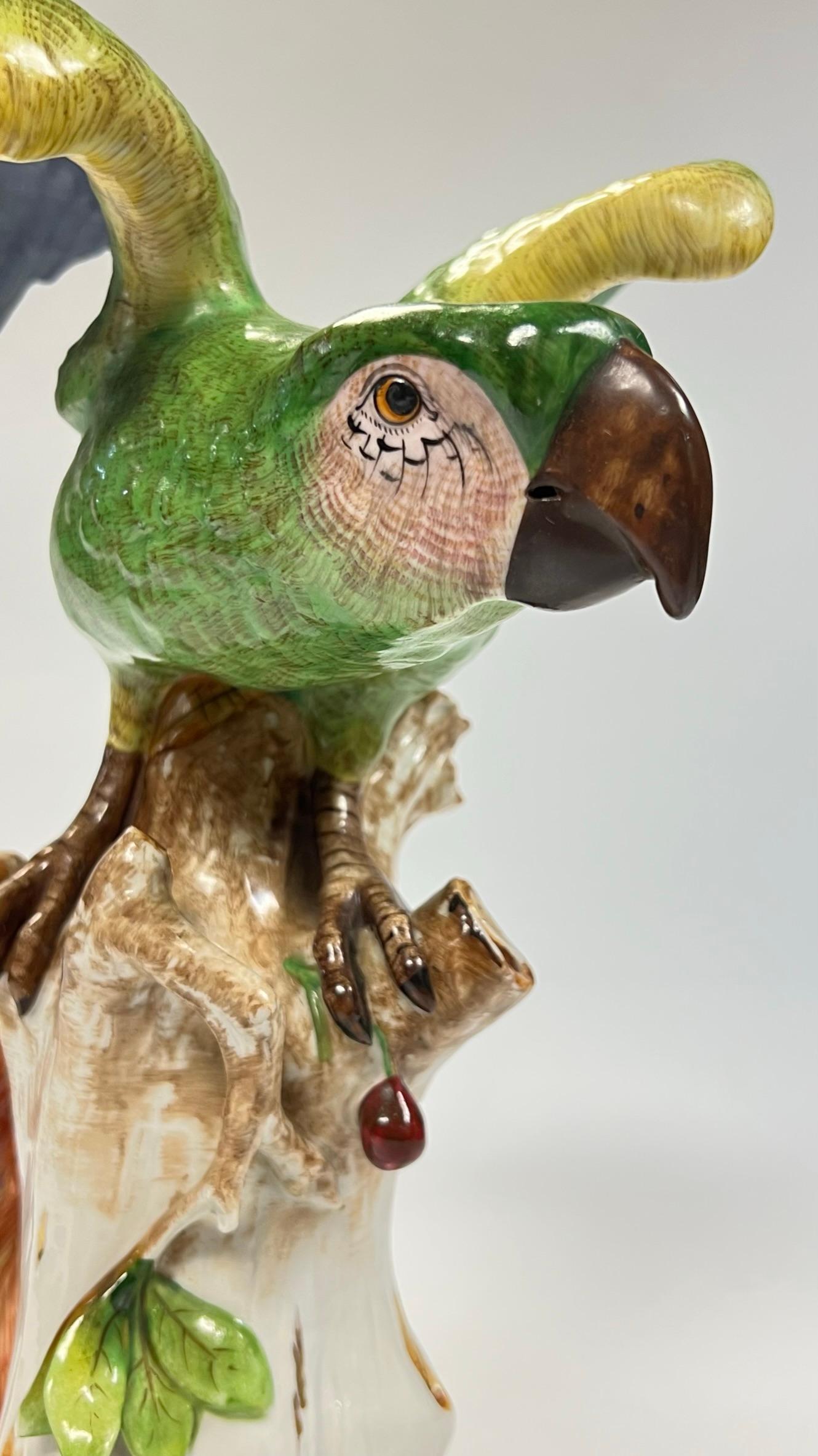 Large German Porcelain Parrot Figurine For Sale 13