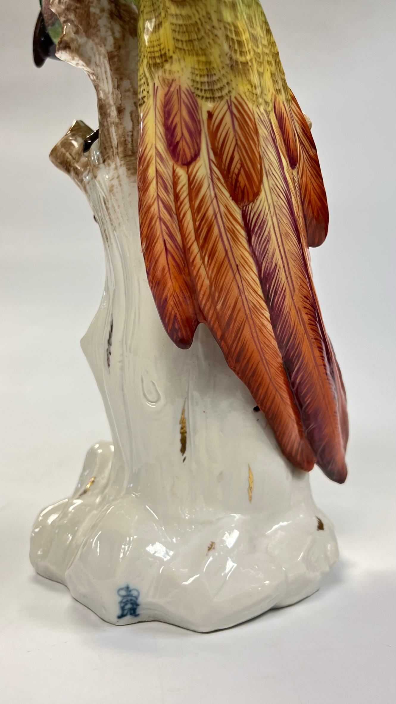 Large German Porcelain Parrot Figurine 14