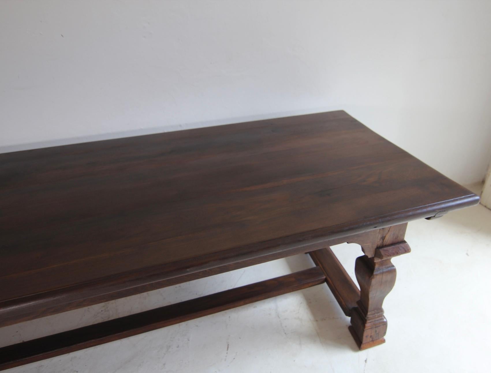 Large German Refectory Dining Table made of Oak For Sale 5