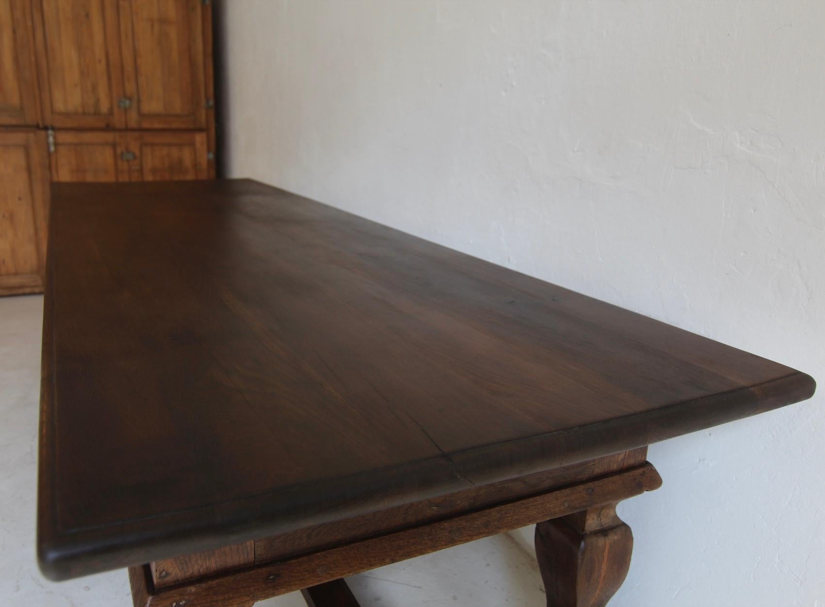 Large German Refectory Dining Table made of Oak For Sale 6