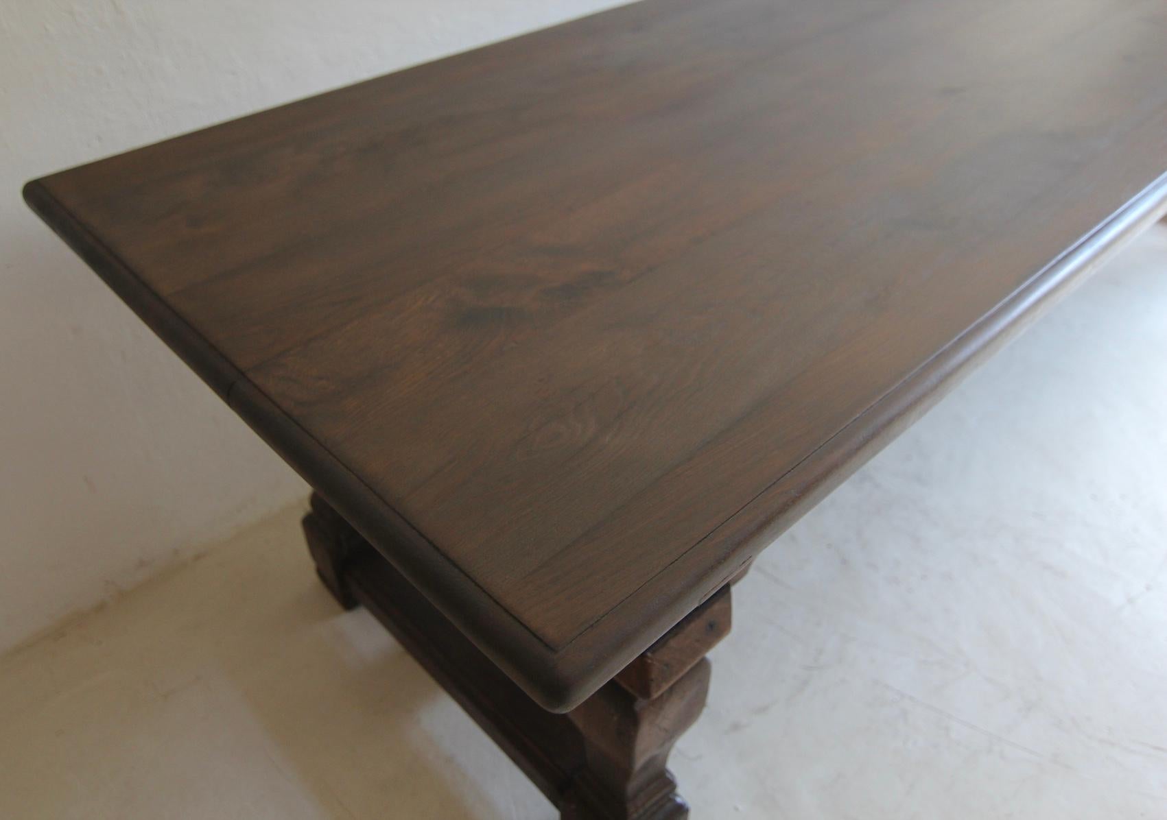 Large German Refectory Dining Table made of Oak For Sale 9