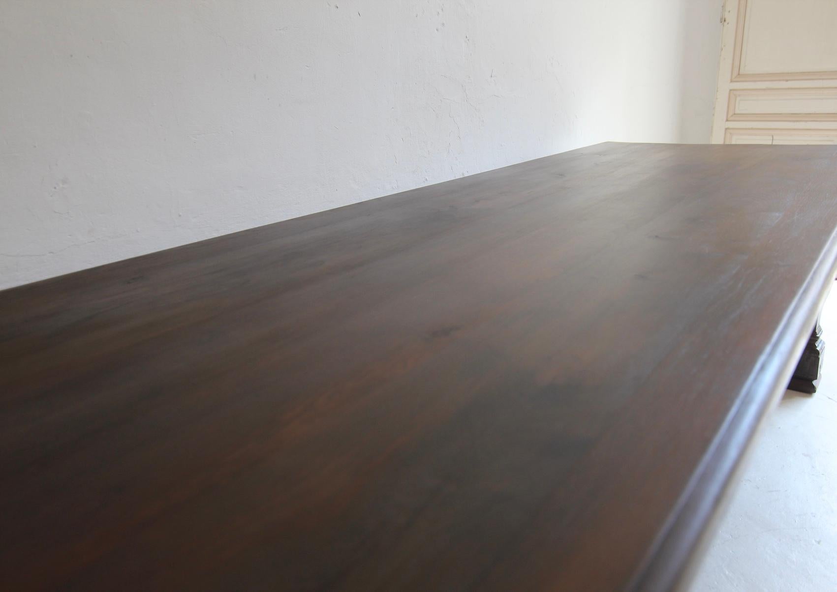 Large German Refectory Dining Table made of Oak For Sale 11