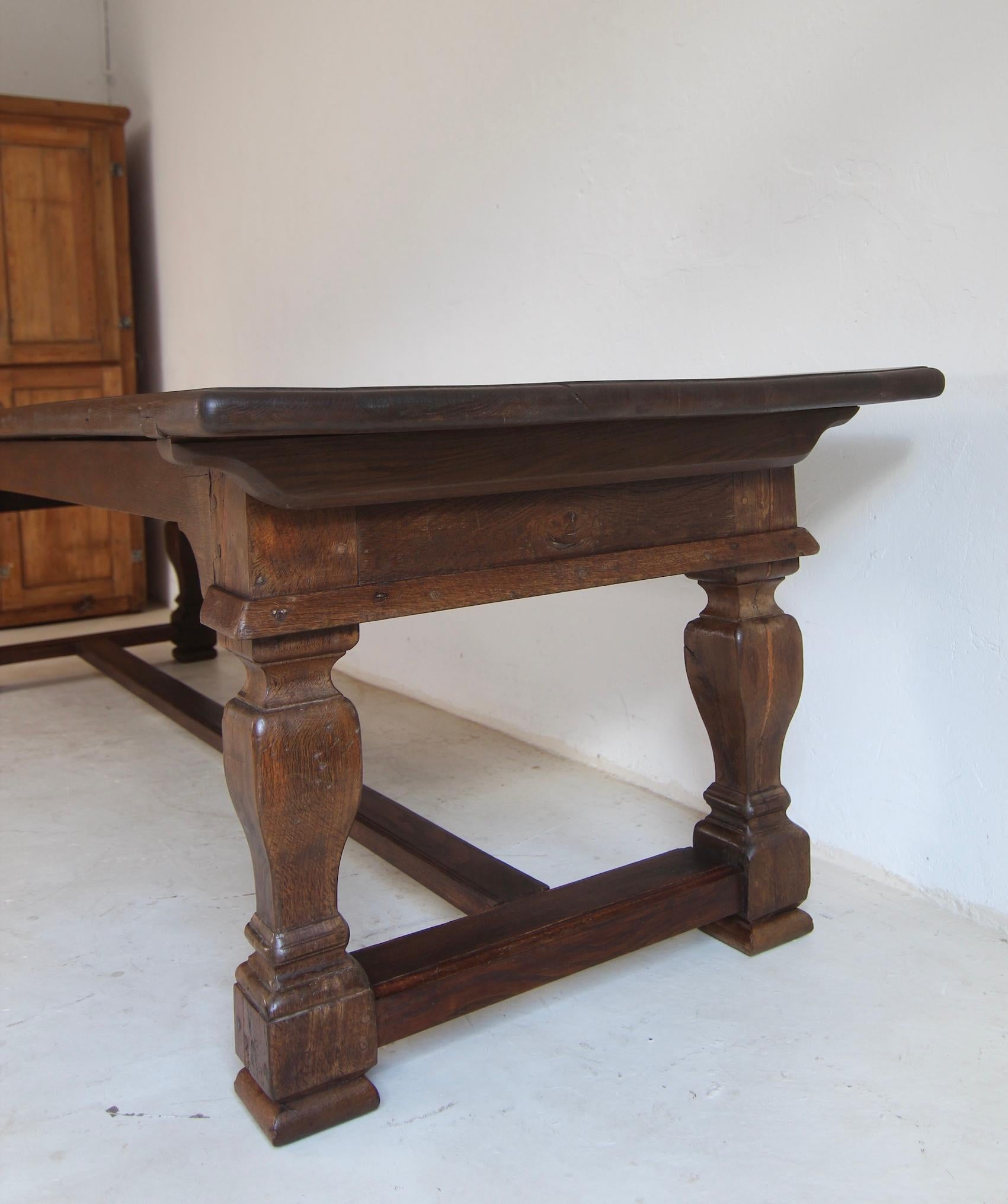 Large German Refectory Dining Table made of Oak For Sale 2