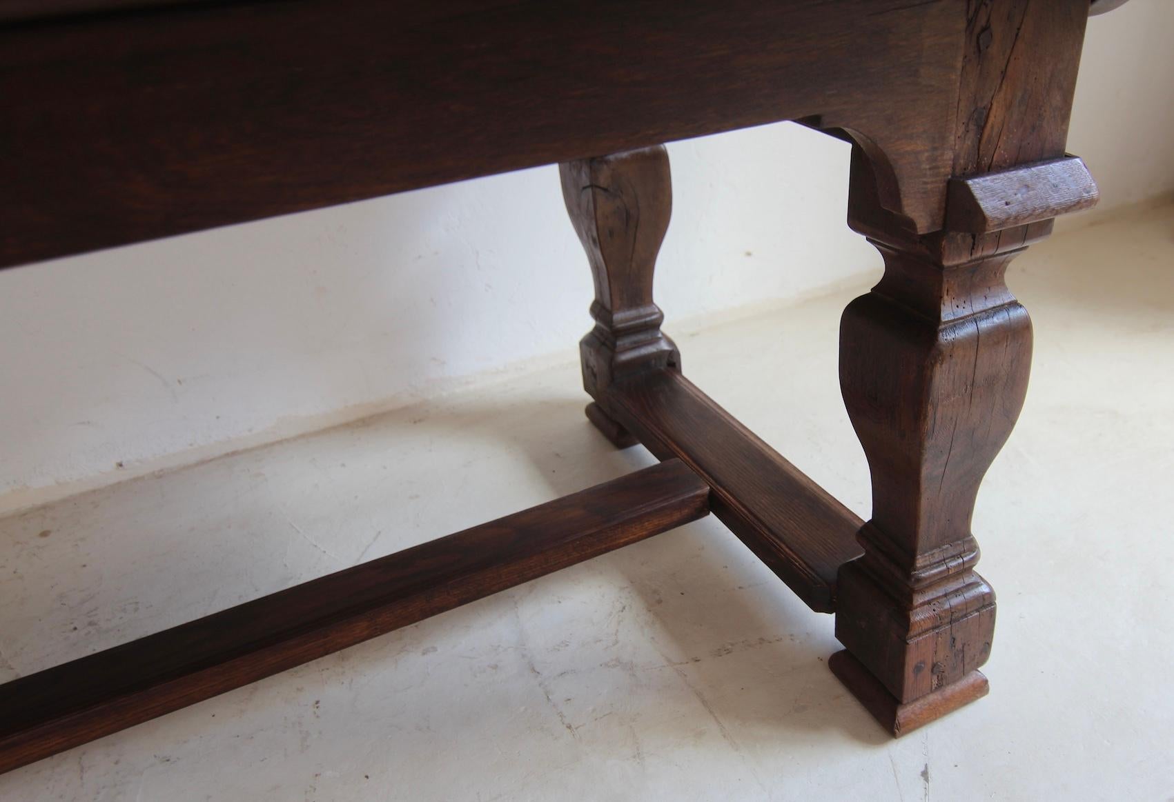 Large German Refectory Dining Table made of Oak For Sale 3