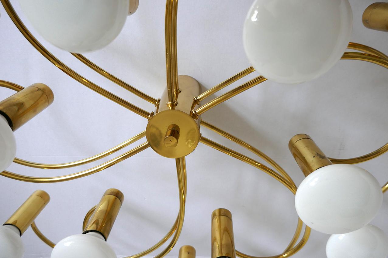 Minimalist Large German Sculptural Ceiling Light Flush Mount Chandelier, 1960s