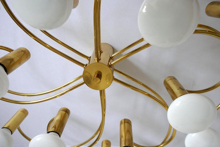 Large German Sculptural Ceiling Light Flush Mount Chandelier 1960s