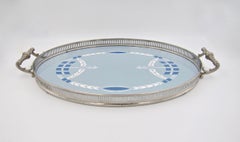 Große antike Villeroy & Boch Secessionist Porzellan Serviertablett