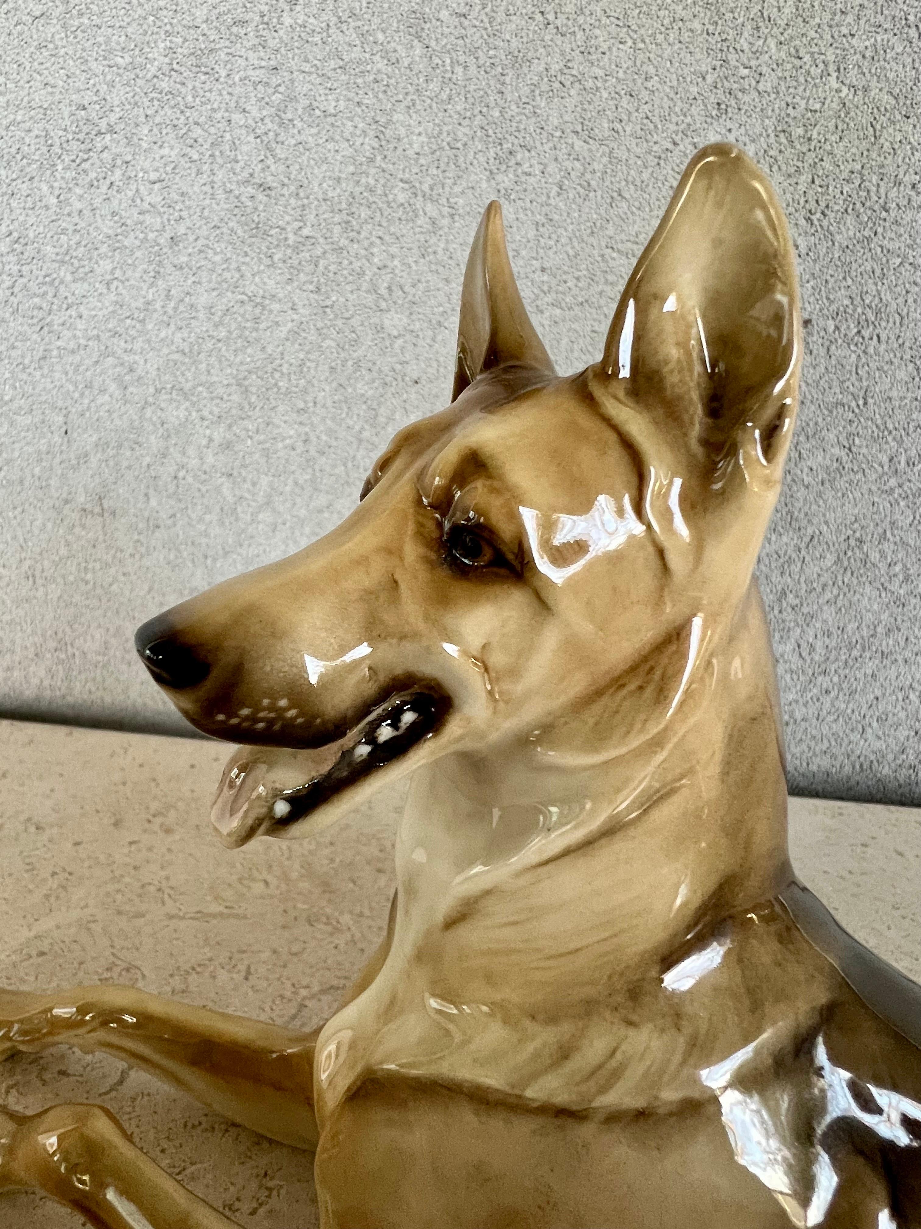 Gran Pastor Alemán Porcelana Figurita Perro Hutschenreuther en venta 5