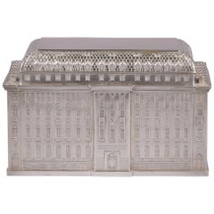 Large German Silver Box Architectural-Form Box, circa 1925