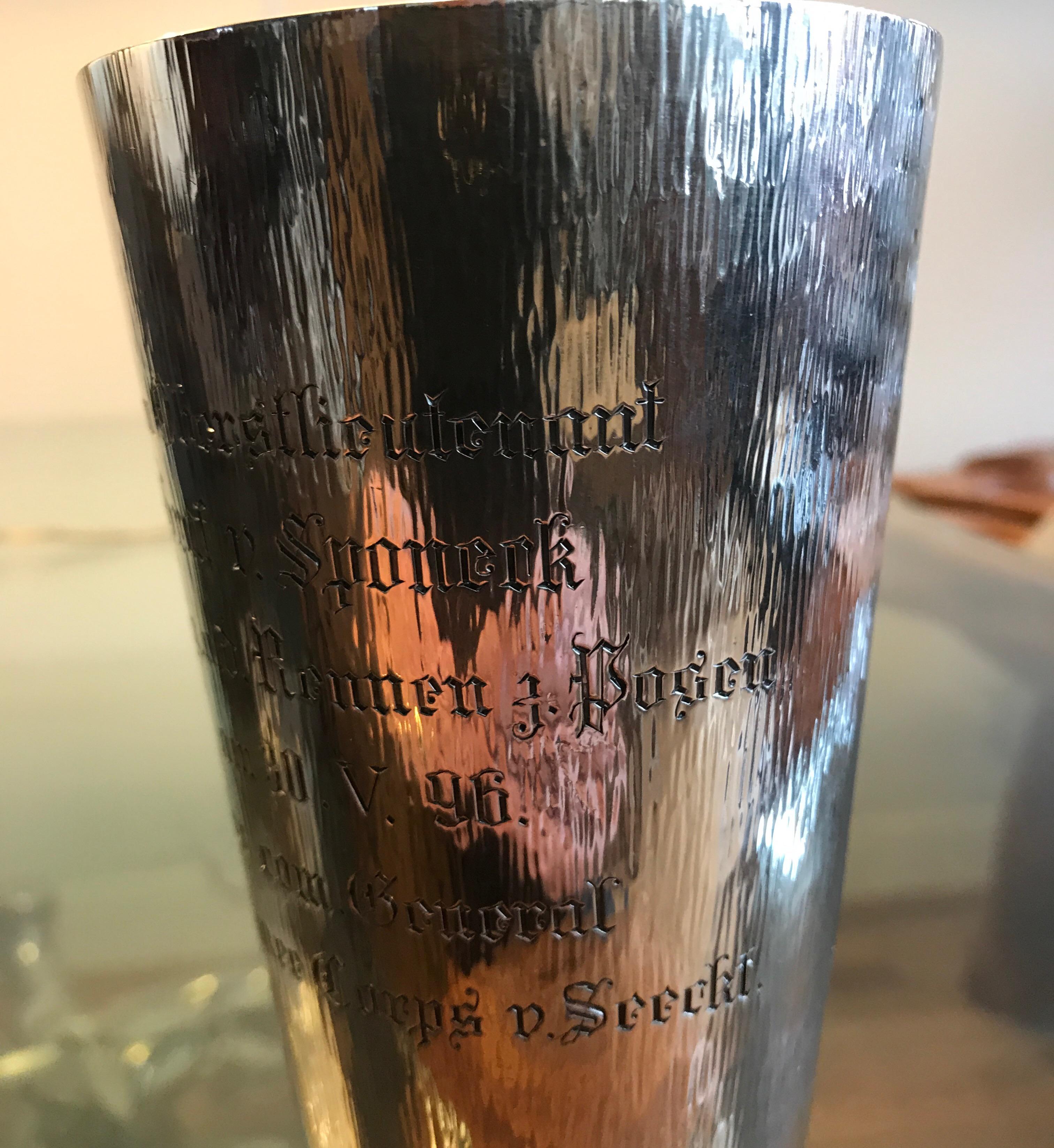 Large German Silver Presentation Beaker 10