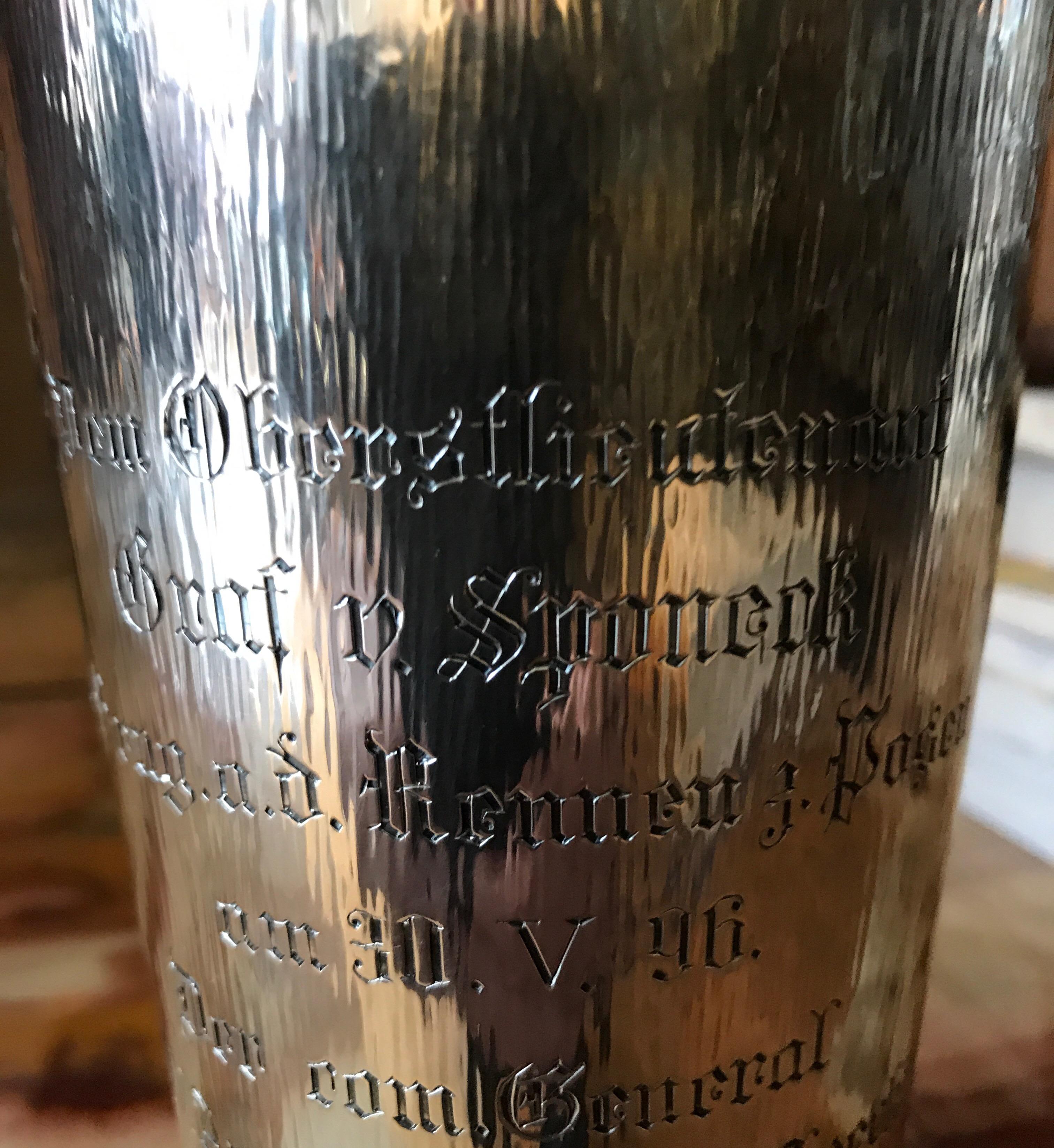 Large German Silver Presentation Beaker 2