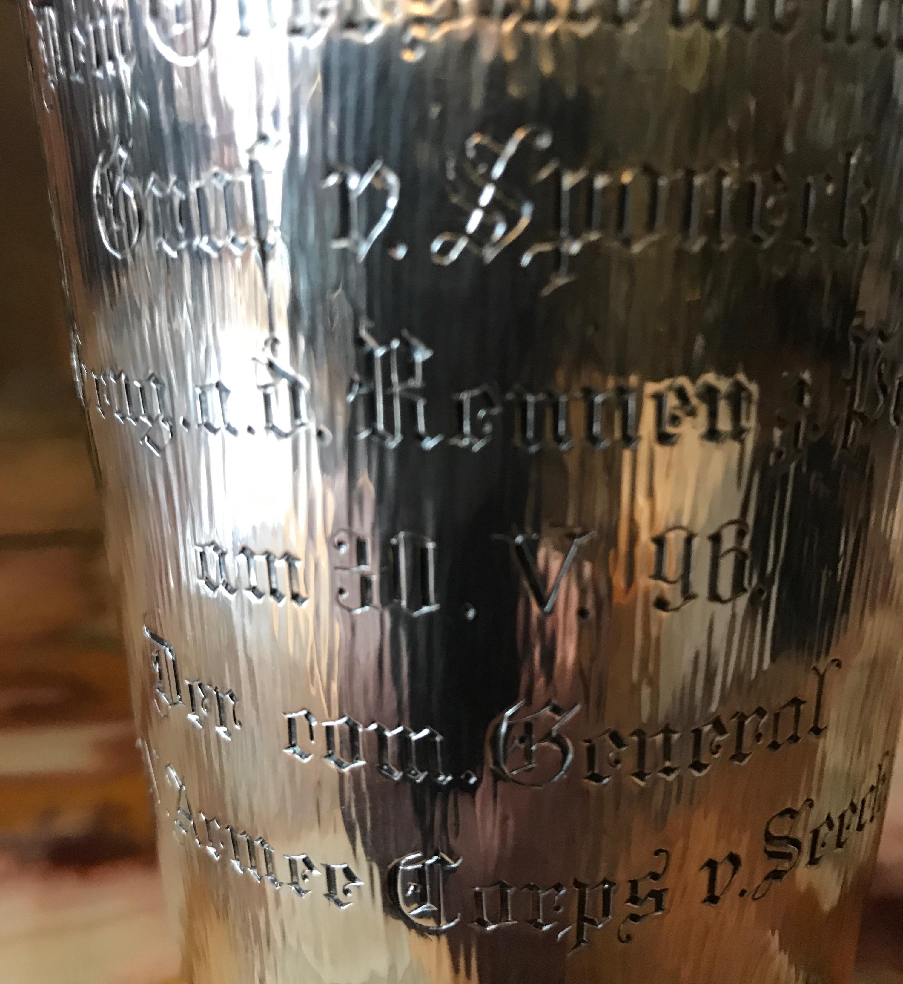 Large German Silver Presentation Beaker 3