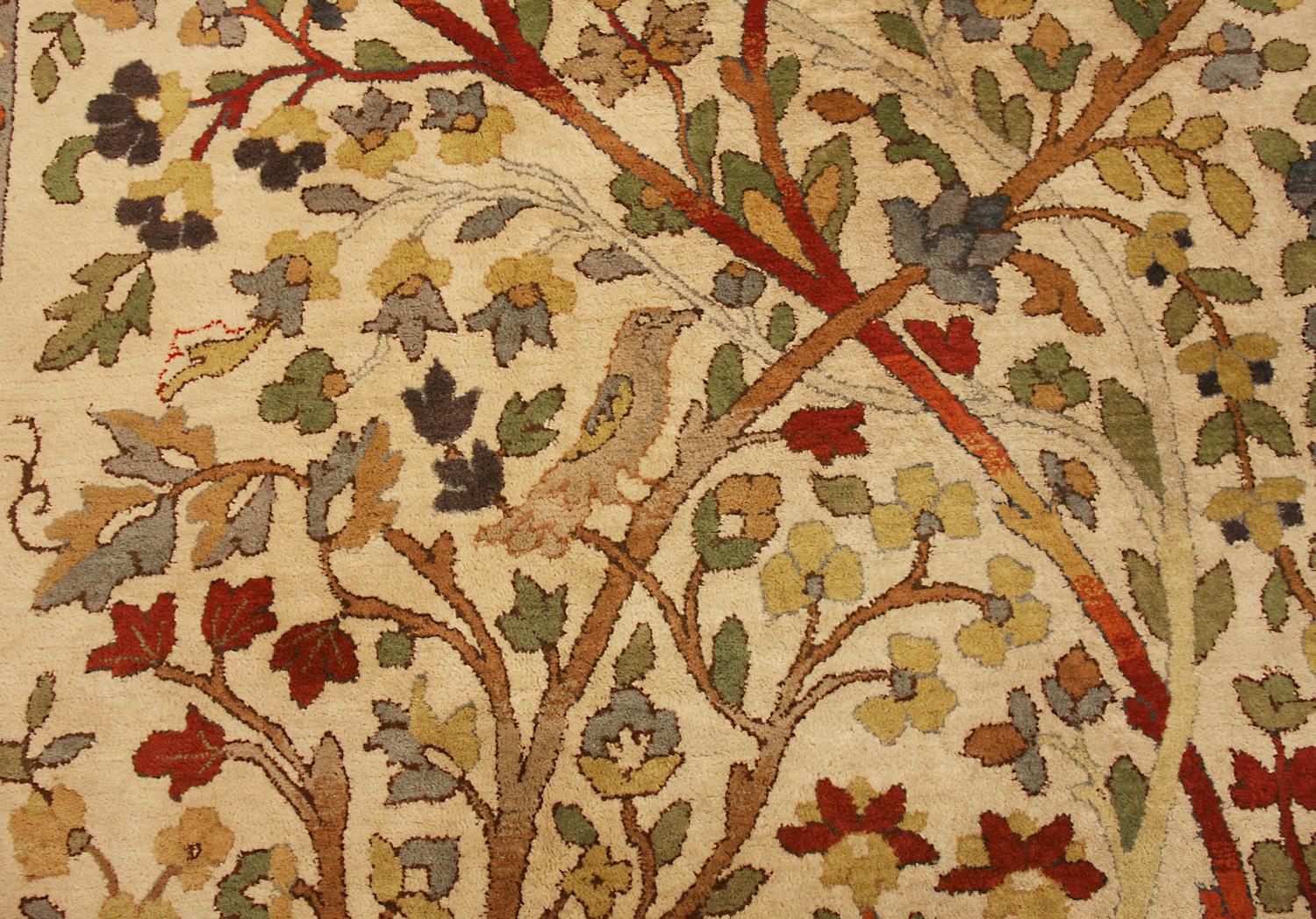 Hand-Knotted Large German Tetex Antique Wool Light Brown Background Color Carpet, ca. 1920