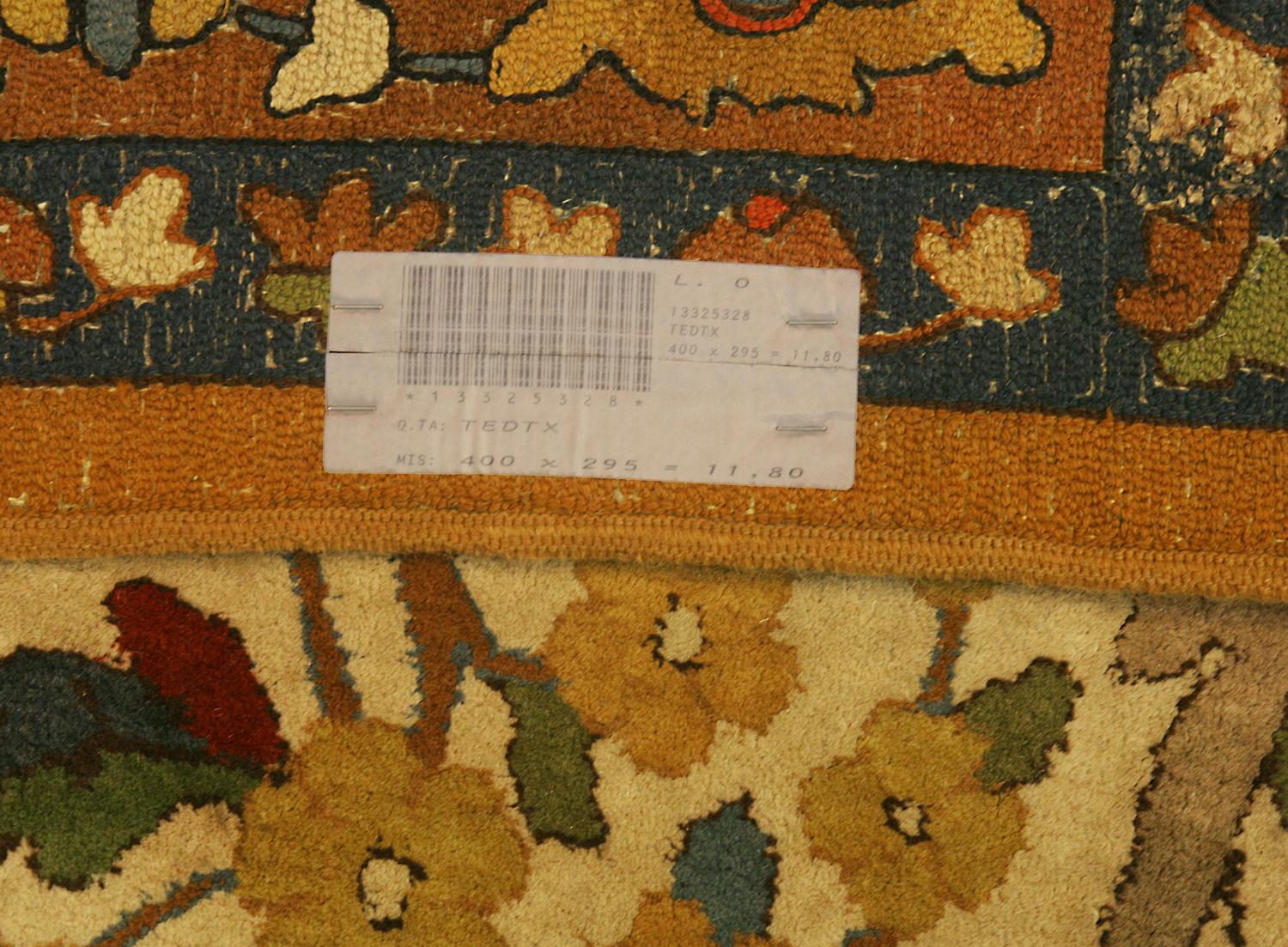 Large German Tetex Antique Wool Light Brown Background Color Carpet, ca. 1920 In Good Condition In Ferrara, IT