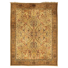 Large German Tetex Antique Wool Light Brown Background Color Carpet, ca. 1920