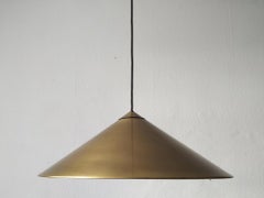 Large German Vintage Adjustable Brushed Brass Counterweight Pendant Lamp