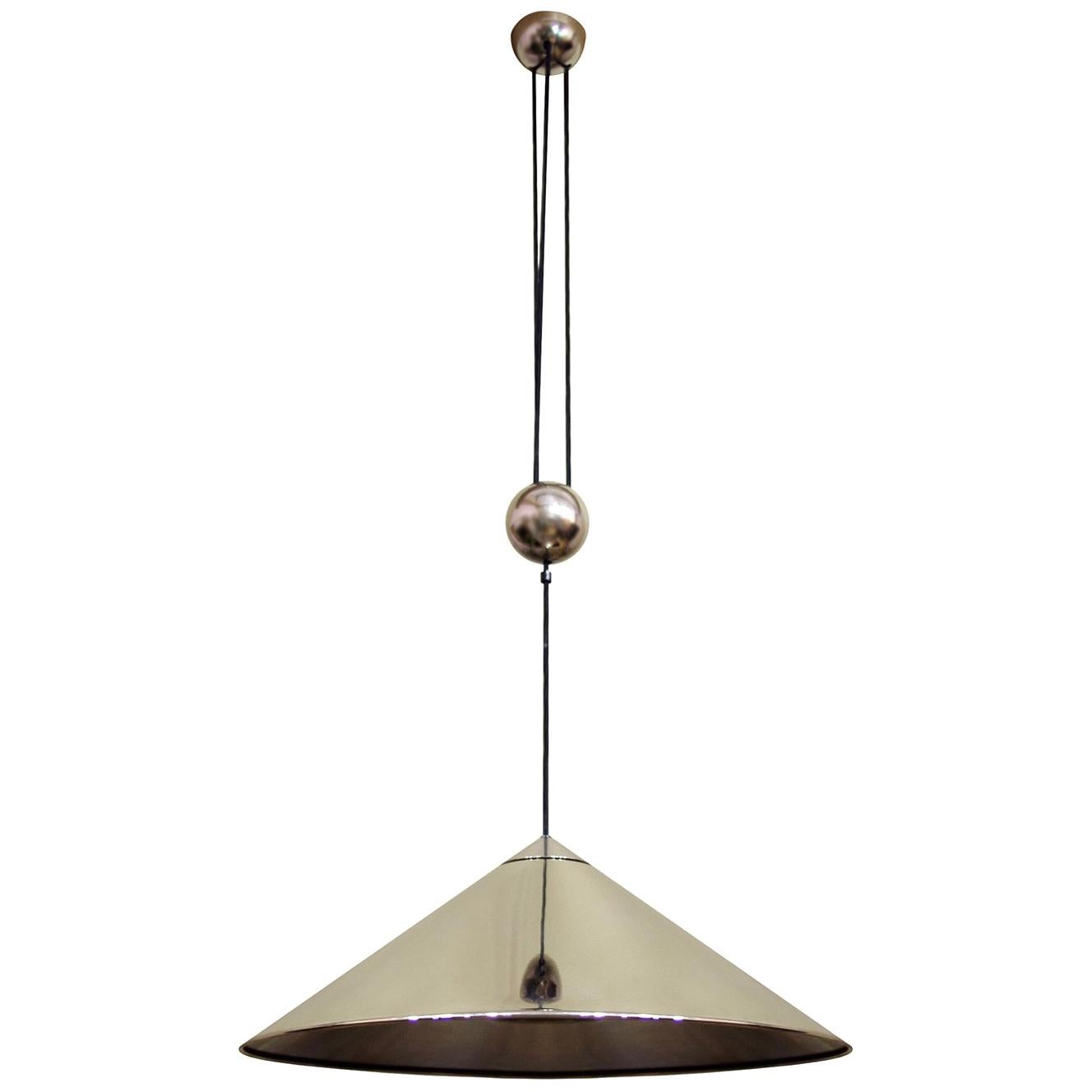 Large German Vintage Adjustable Counterweight Pendant Light by Florian Schulz