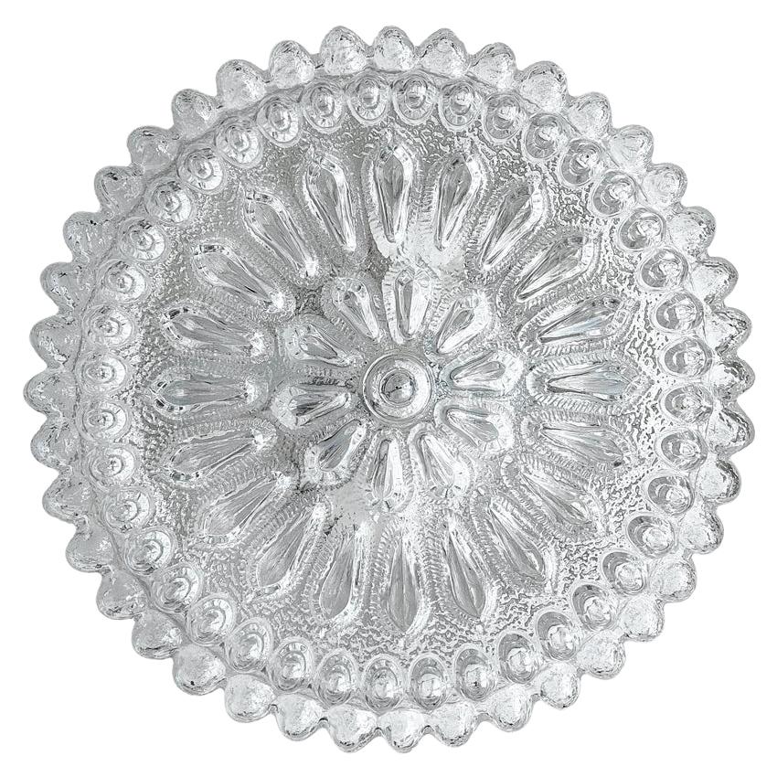 Large German Vintage Crystal Bubble Glass Ceiling or Wall Flush Mount, 1960s