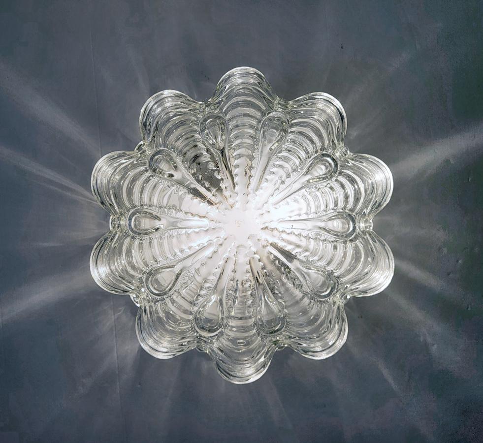 Tedesco Grande plafoniera o applique tedesca in vetro vintage, anni '60 in vendita