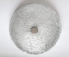 Large German Vintage Textured Murano Glass Ceiling Light Flush Mount