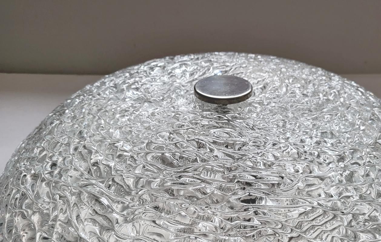 Grande applique encastrée allemande vintage en verre de Murano texturé Bon état - En vente à Berlin, DE