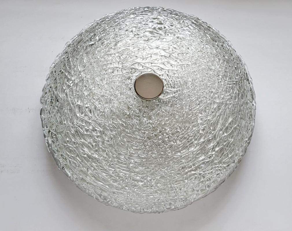 20ième siècle Grande applique encastrée allemande vintage en verre de Murano texturé en vente