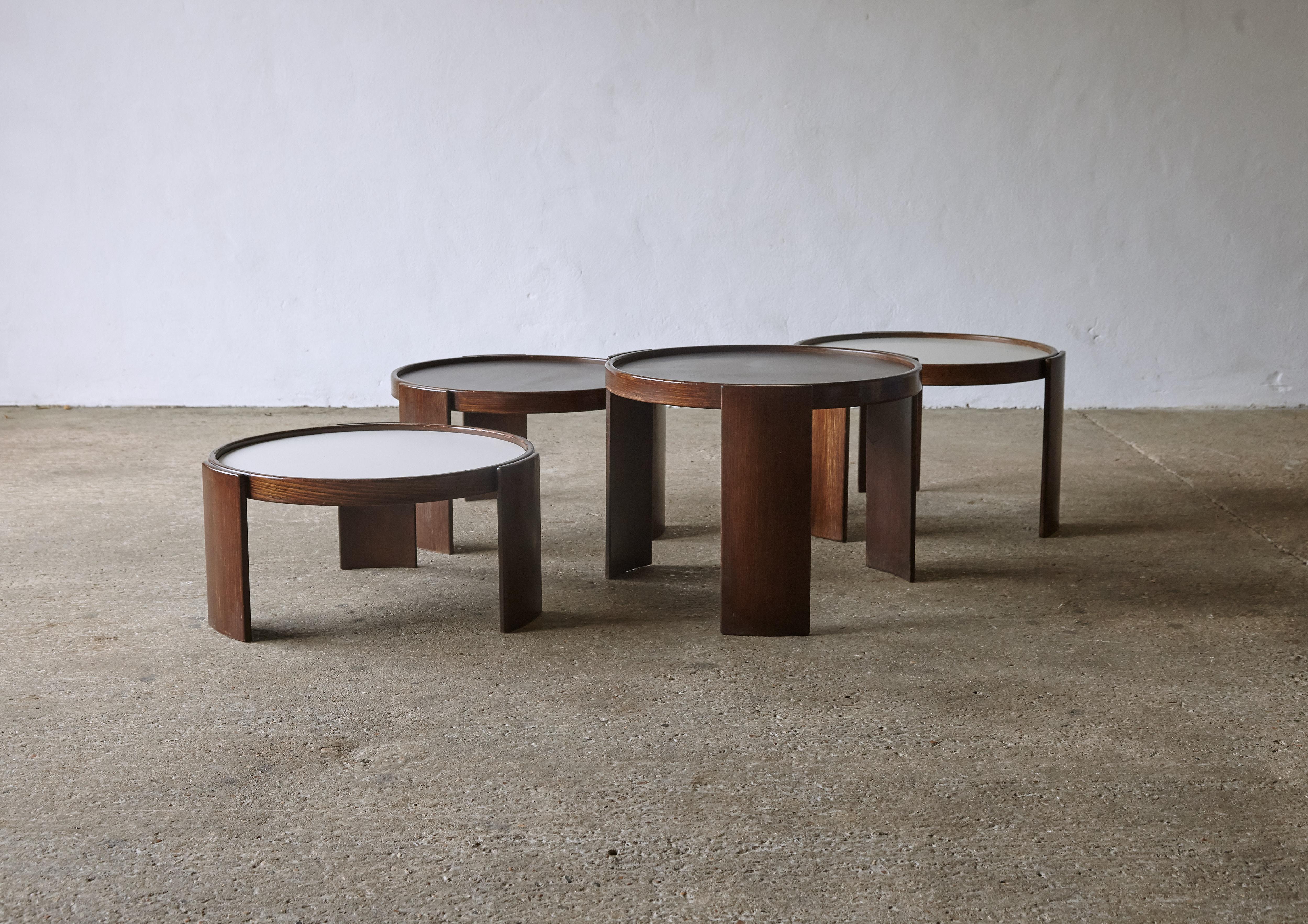 Large Gianfranco Frattini for Cassina Nesting / Stacking Tables, Italy, 1970s 1