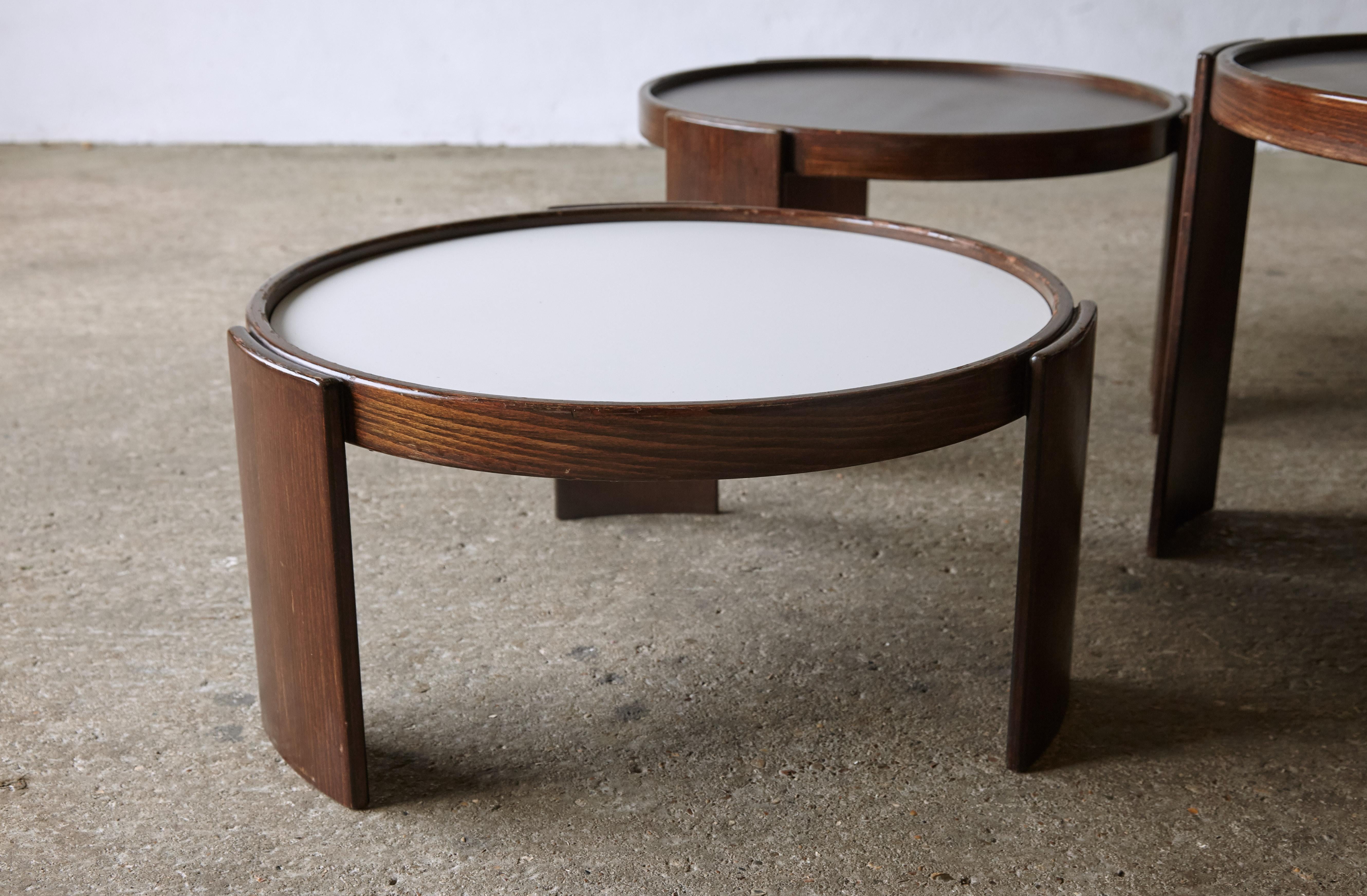 Large Gianfranco Frattini for Cassina Nesting / Stacking Tables, Italy, 1970s 2