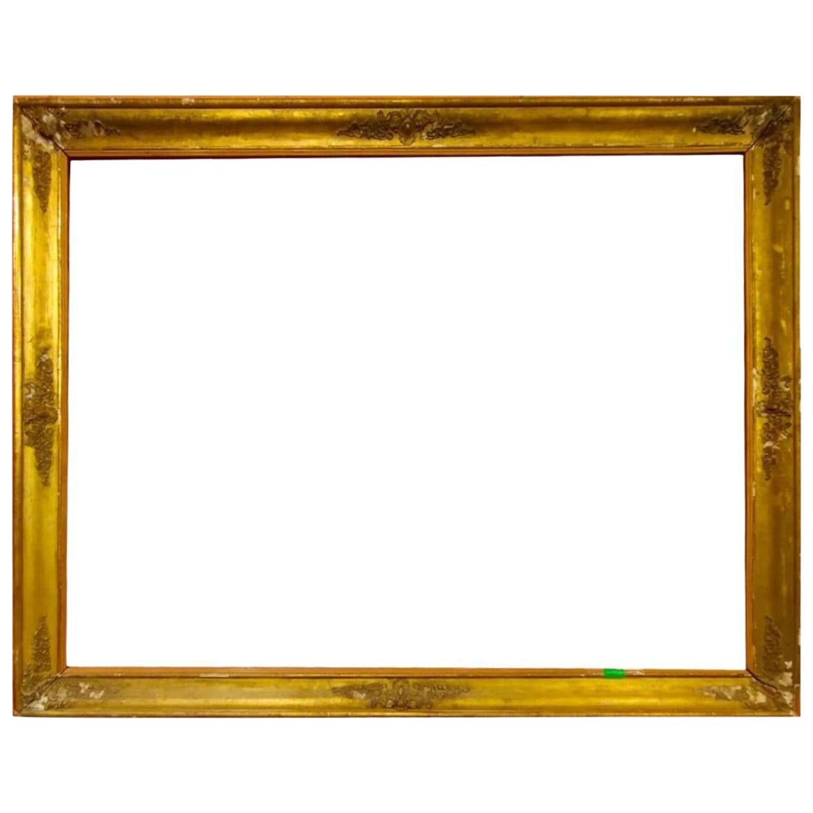 Grand cadre doré et décoré de clous des années 1800
