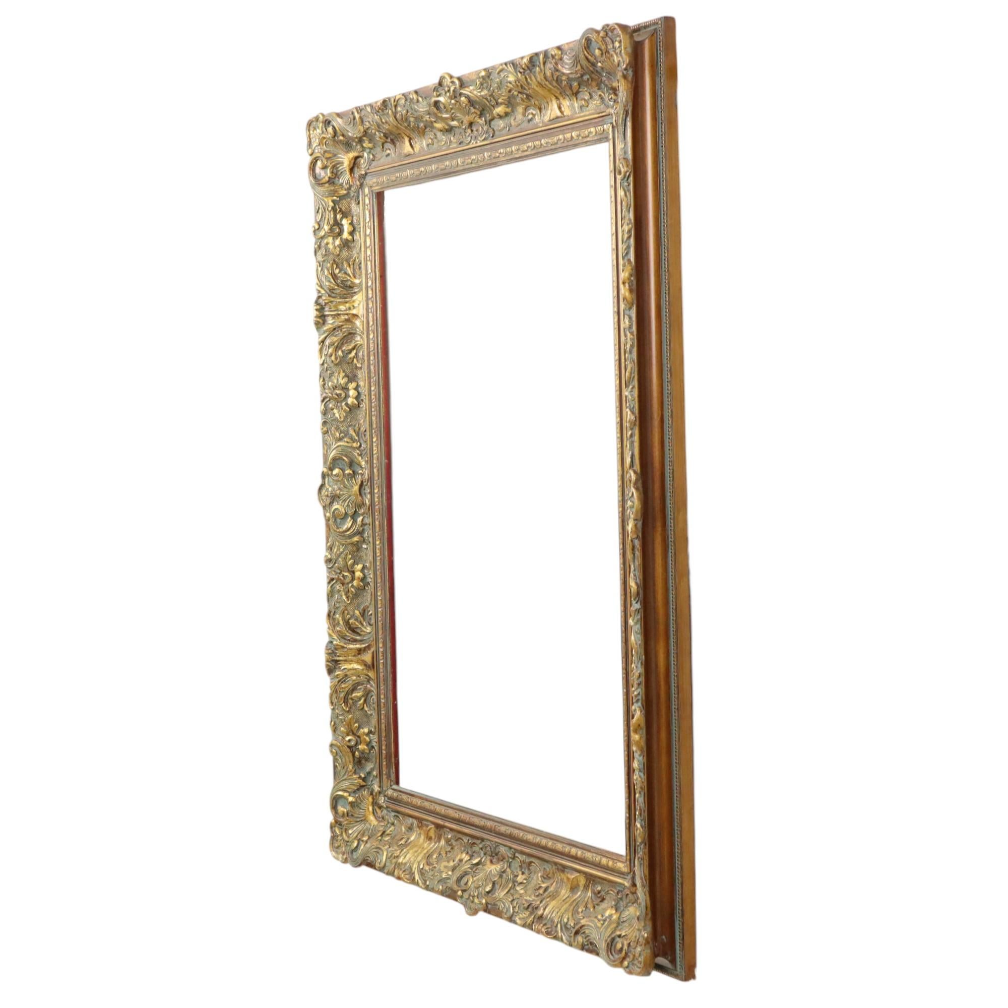 Large Gilded Baroque Frame XL Frame Painting Classic 107x87cm For Sale 9